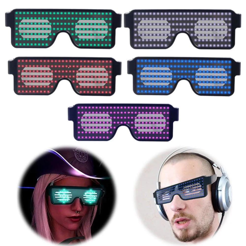 LED Party Glasses APP Control Magic Bluetooth Luminous Glasses