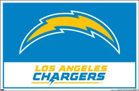 Los Angeles Chargers Official NFL Football Team Logo Horizontal 22x34 Poster - Costacos Sports