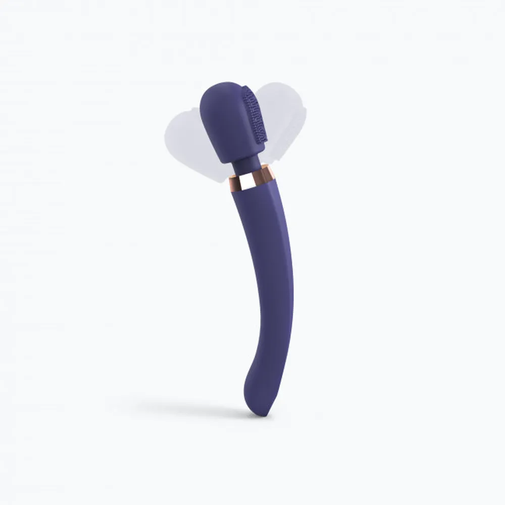 Love to Love Brush Crush Rechargeable Textured Head Wand Vibrator Midnight Indigo