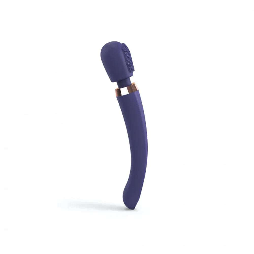 Love to Love Brush Crush Rechargeable Textured Head Wand Vibrator Midnight Indigo