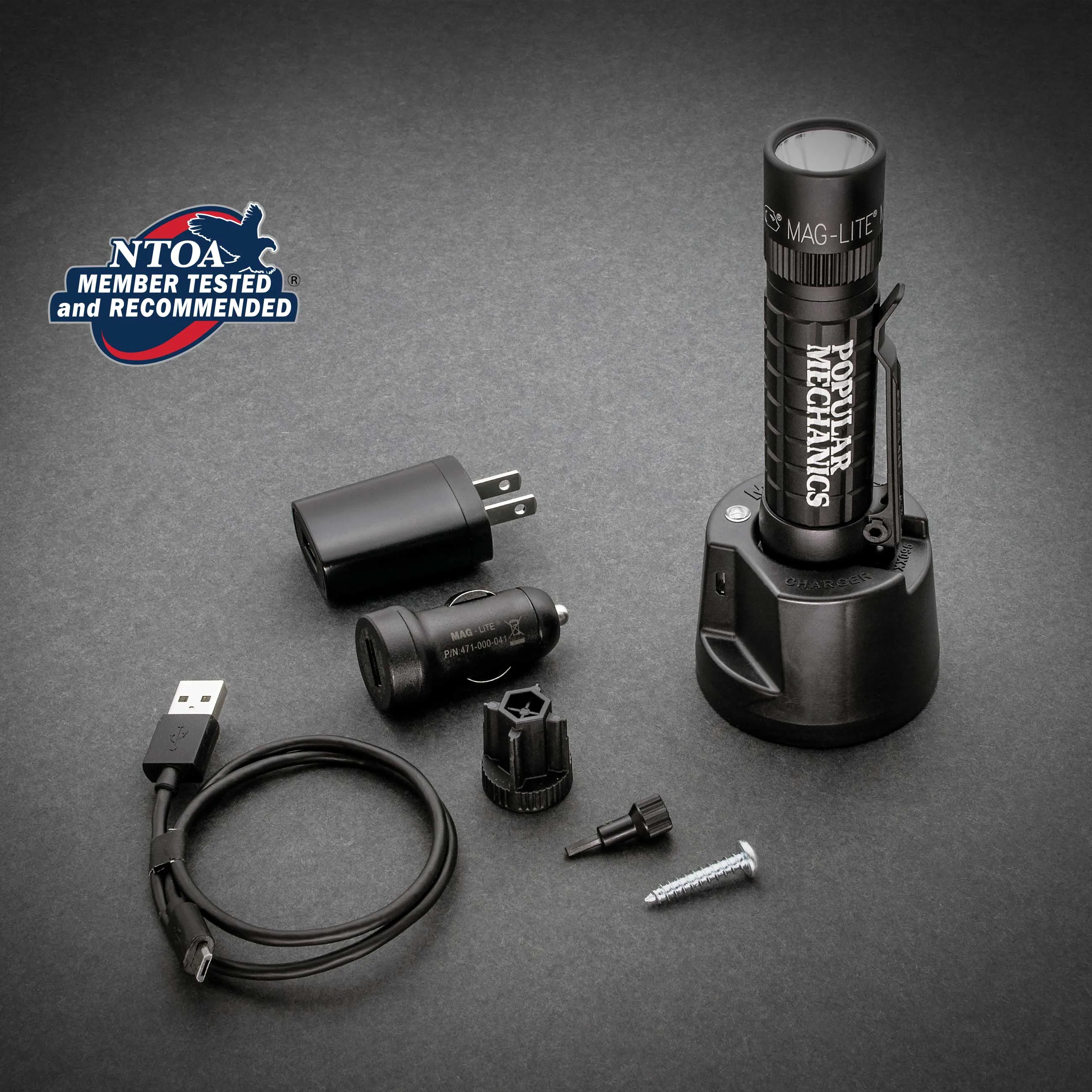 MAG-TAC LED Rechargeable Flashlight System Plain Bezel - Popular Mechanics