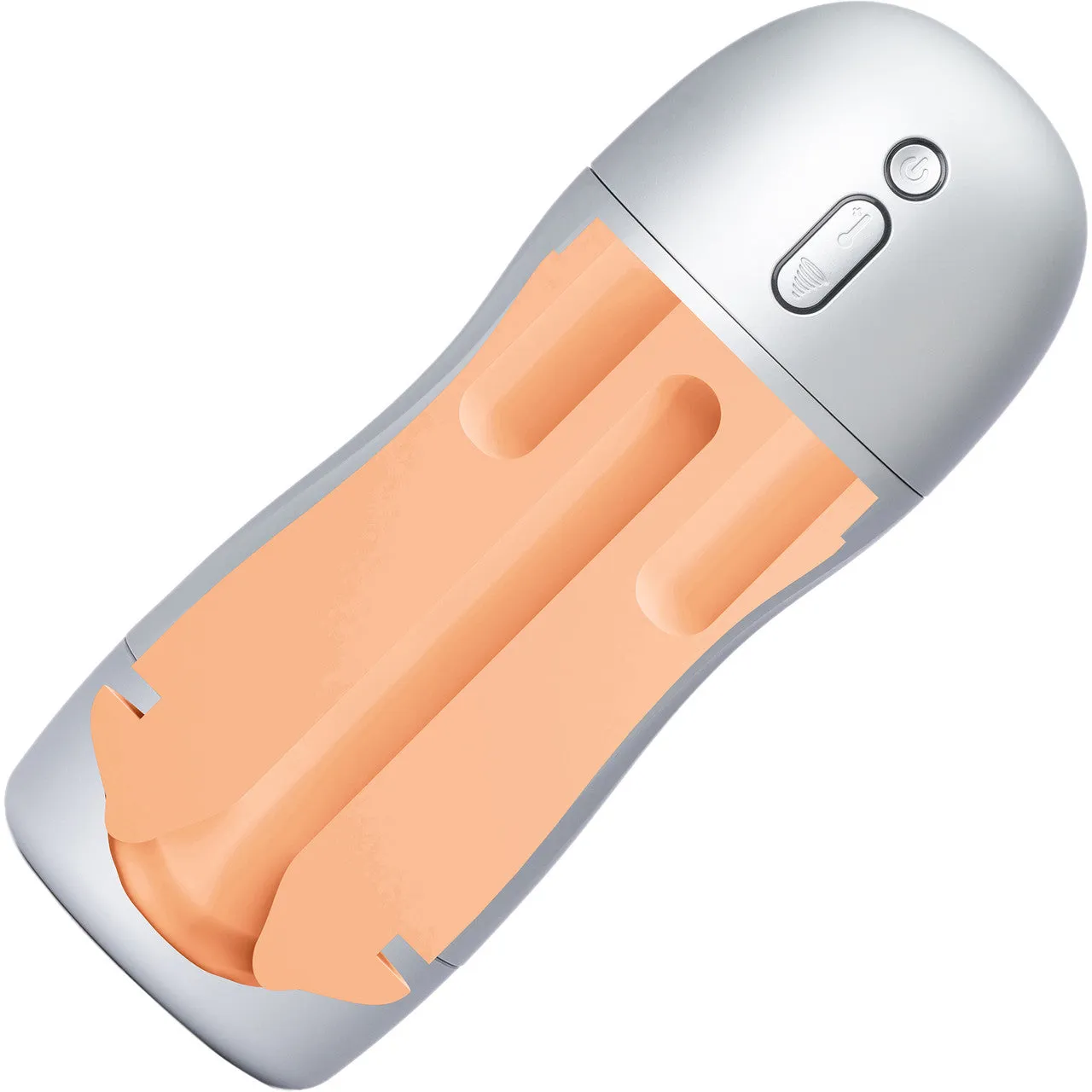 Maxtasy Suction Master  Rechargeable Warming & Vibrating Penis Masturbator With Remote - Vanilla