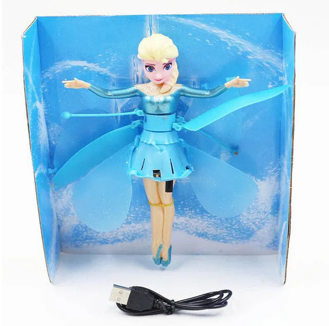 MERCURYTOYS Upgrade Induction Flying Elsa Fairy Toys Remote Control RC Flying Princess Helicopter toys for girls