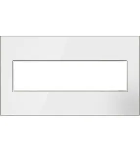 Mirror White-on-White,  4-Gang Wall Plate