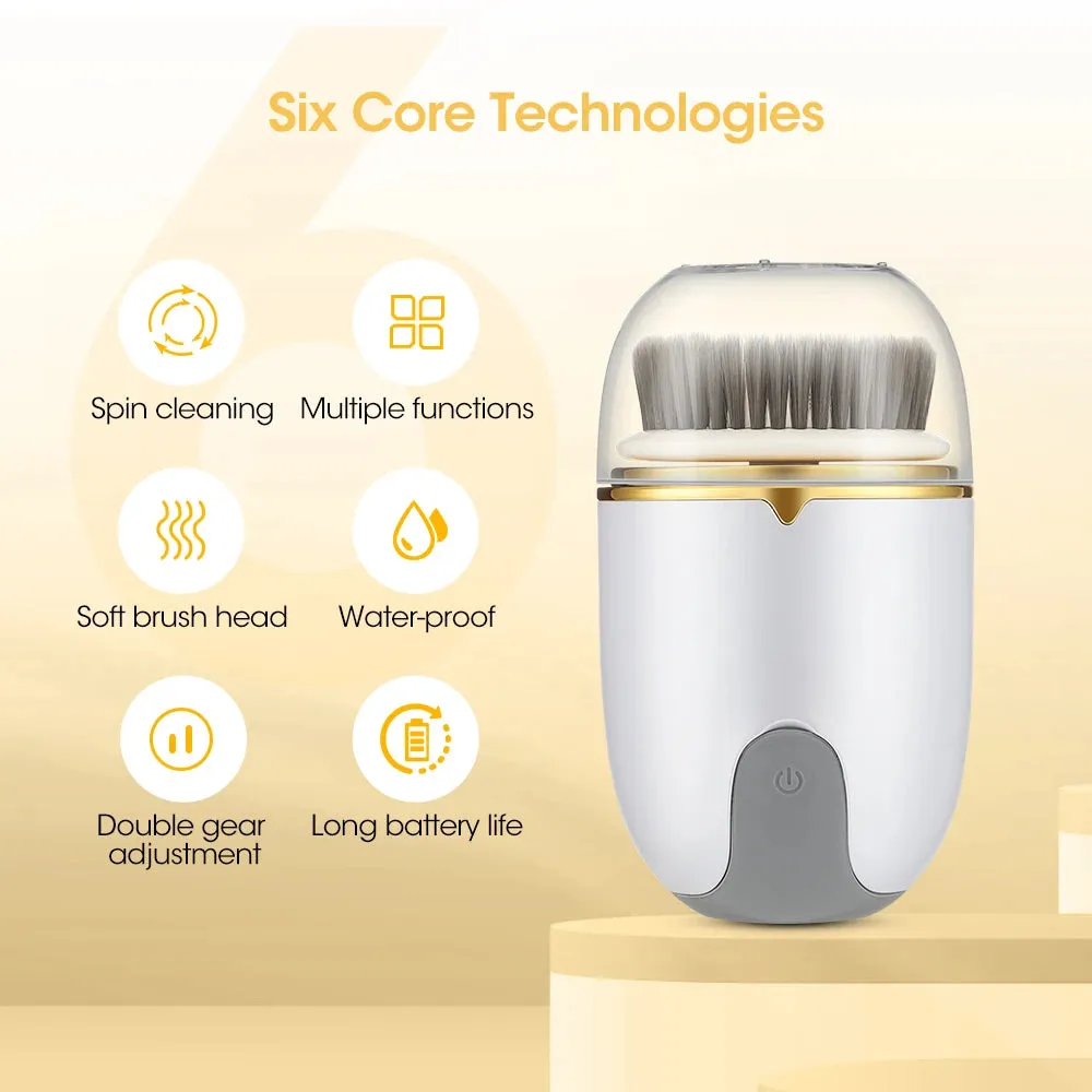 Multifunctional Electric Facial Cleansing Brush Rechargeable IPX5 Waterproof Remove Excess Oil Cutin Clean Pores USB Charging