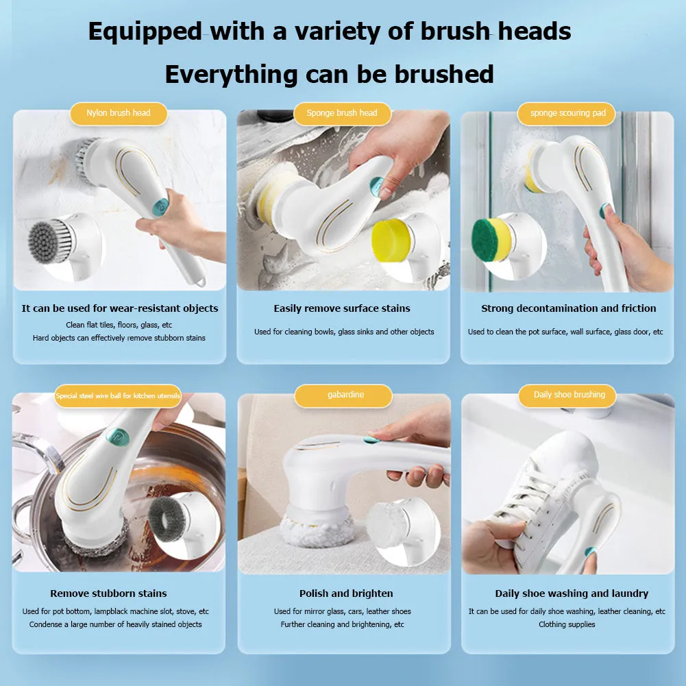 Multifunctional Electric Handheld Kitchen Household Dishwashing Brush Handheld Scrubber