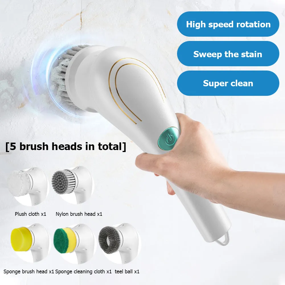 Multifunctional Electric Handheld Kitchen Household Dishwashing Brush Handheld Scrubber