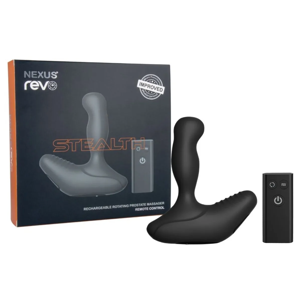 Nexus Revo Stealth Rechargeable Rotating Remote Control Prostate Massager Black