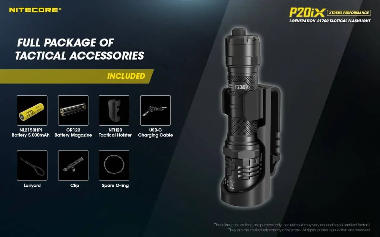 Nitecore P20iX compact 4000 lumen 221m USB-C rechargeable tactical floodlight