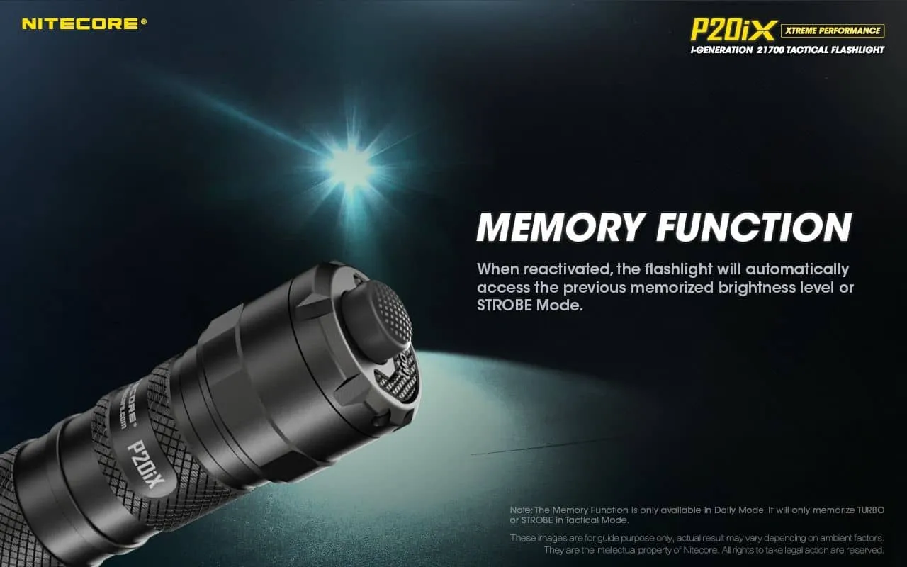 Nitecore P20iX compact 4000 lumen 221m USB-C rechargeable tactical floodlight