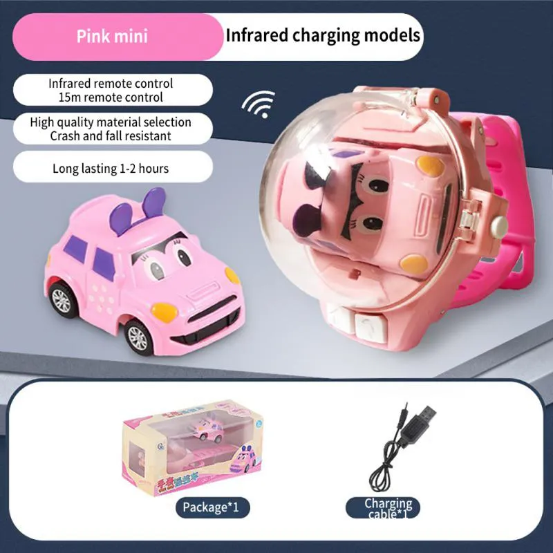 Novelty Mini Watch Control Car Cute RC Car Kids Game Interactive Toys For Boys Girl Birthday Christmas Watch Gift RC Tank Toy