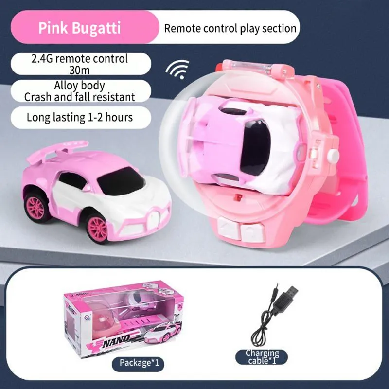 Novelty Mini Watch Control Car Cute RC Car Kids Game Interactive Toys For Boys Girl Birthday Christmas Watch Gift RC Tank Toy