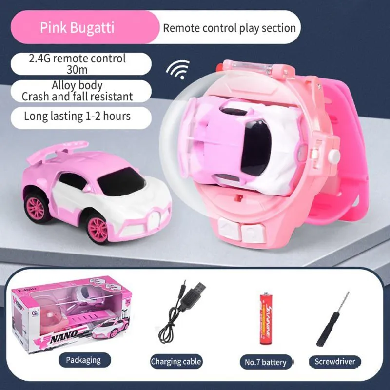 Novelty Mini Watch Control Car Cute RC Car Kids Game Interactive Toys For Boys Girl Birthday Christmas Watch Gift RC Tank Toy