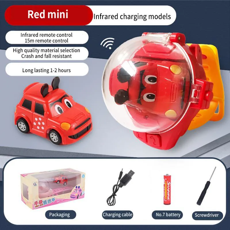 Novelty Mini Watch Control Car Cute RC Car Kids Game Interactive Toys For Boys Girl Birthday Christmas Watch Gift RC Tank Toy