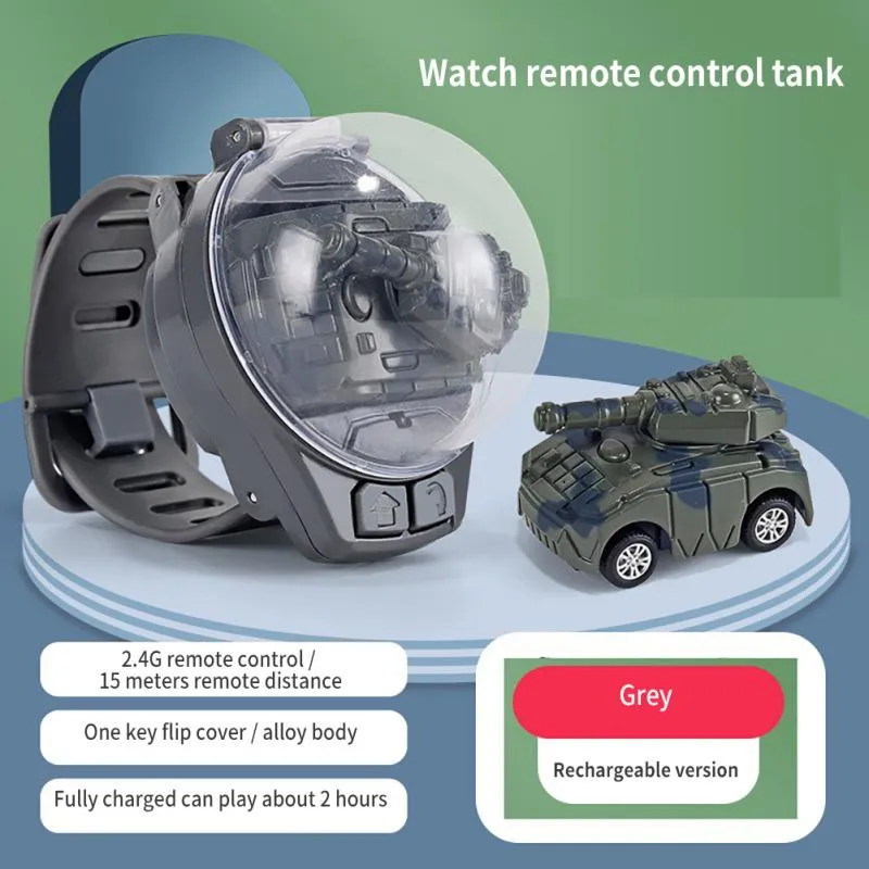 Novelty Mini Watch Control Car Cute RC Car Kids Game Interactive Toys For Boys Girl Birthday Christmas Watch Gift RC Tank Toy