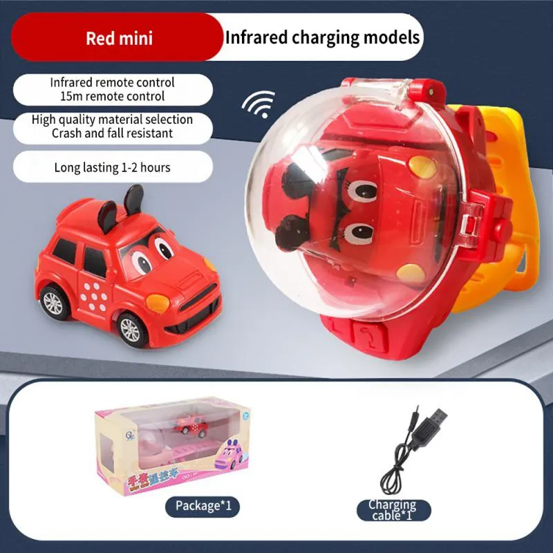 Novelty Mini Watch Control Car Cute RC Car Kids Game Interactive Toys For Boys Girl Birthday Christmas Watch Gift RC Tank Toy