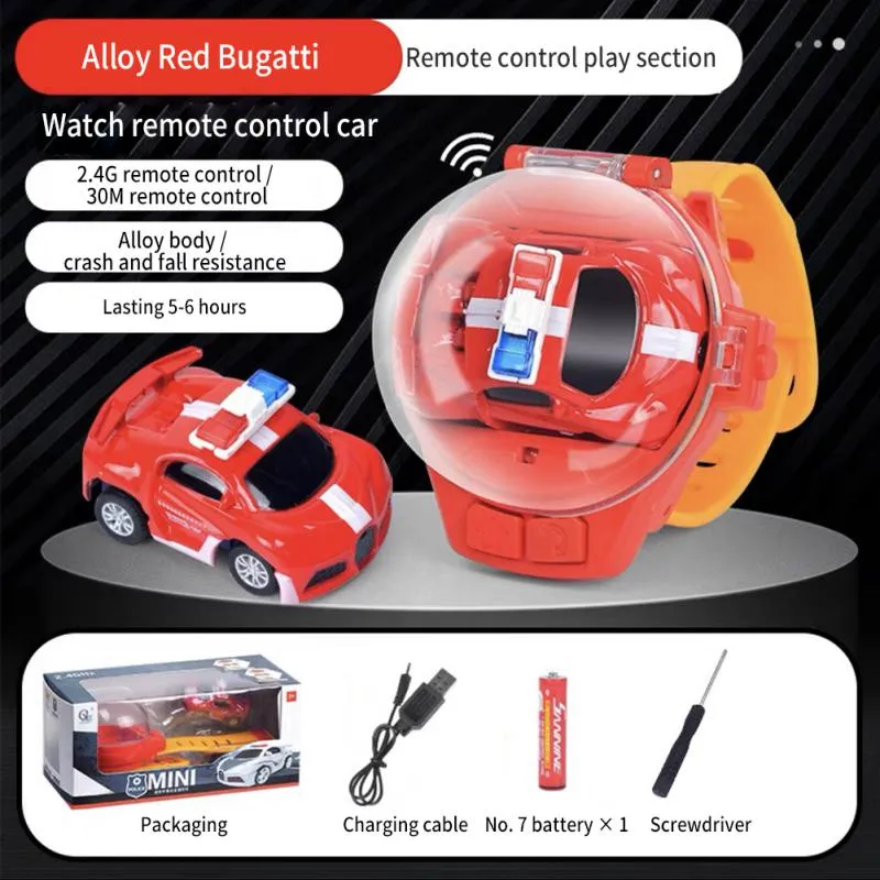 Novelty Mini Watch Control Car Cute RC Car Kids Game Interactive Toys For Boys Girl Birthday Christmas Watch Gift RC Tank Toy