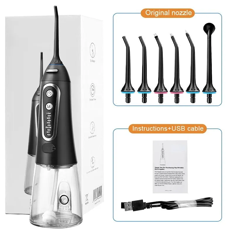 Oral Irrigator USB Rechargeable Water Floss Portable Dental Water Flosser Jet 300ml Irrigator Dental Teeth Cleaner 6 Jet 0ral irrigator