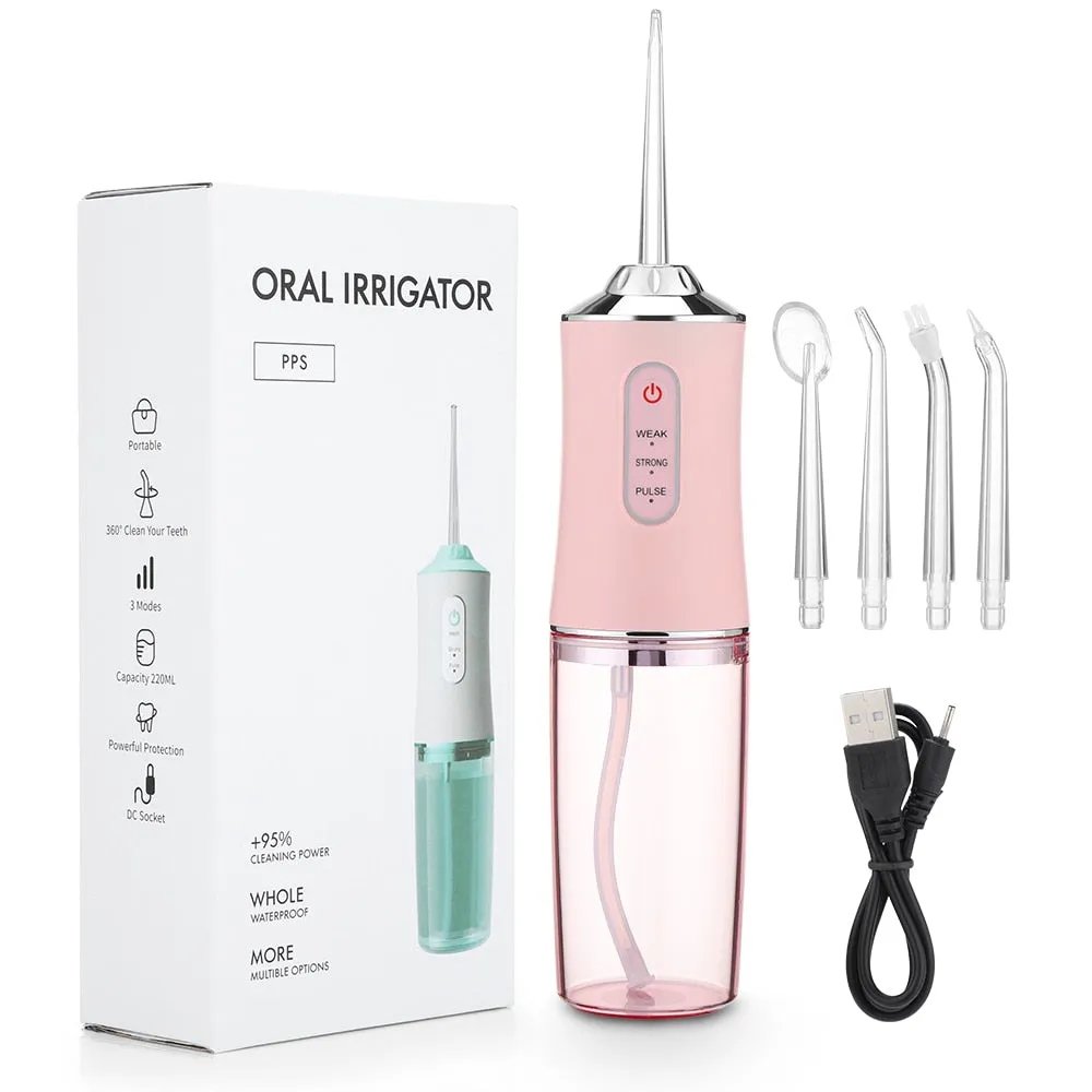 Oral Irrigator USB Rechargeable Water Floss Portable Dental Water Flosser Jet 300ml Irrigator Dental Teeth Cleaner 6 Jet 0ral irrigator