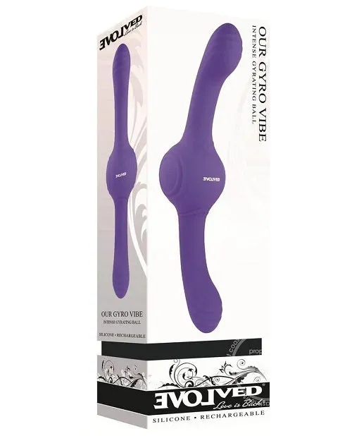 Our Gyro Vibe Rechargeable Silicone Dual End Vibrator - Purple