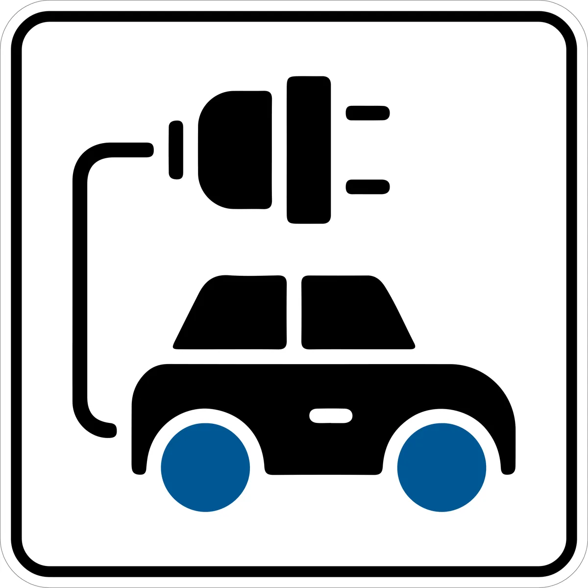 Plug in Car Symbol Electric Vehicle Charging Sign