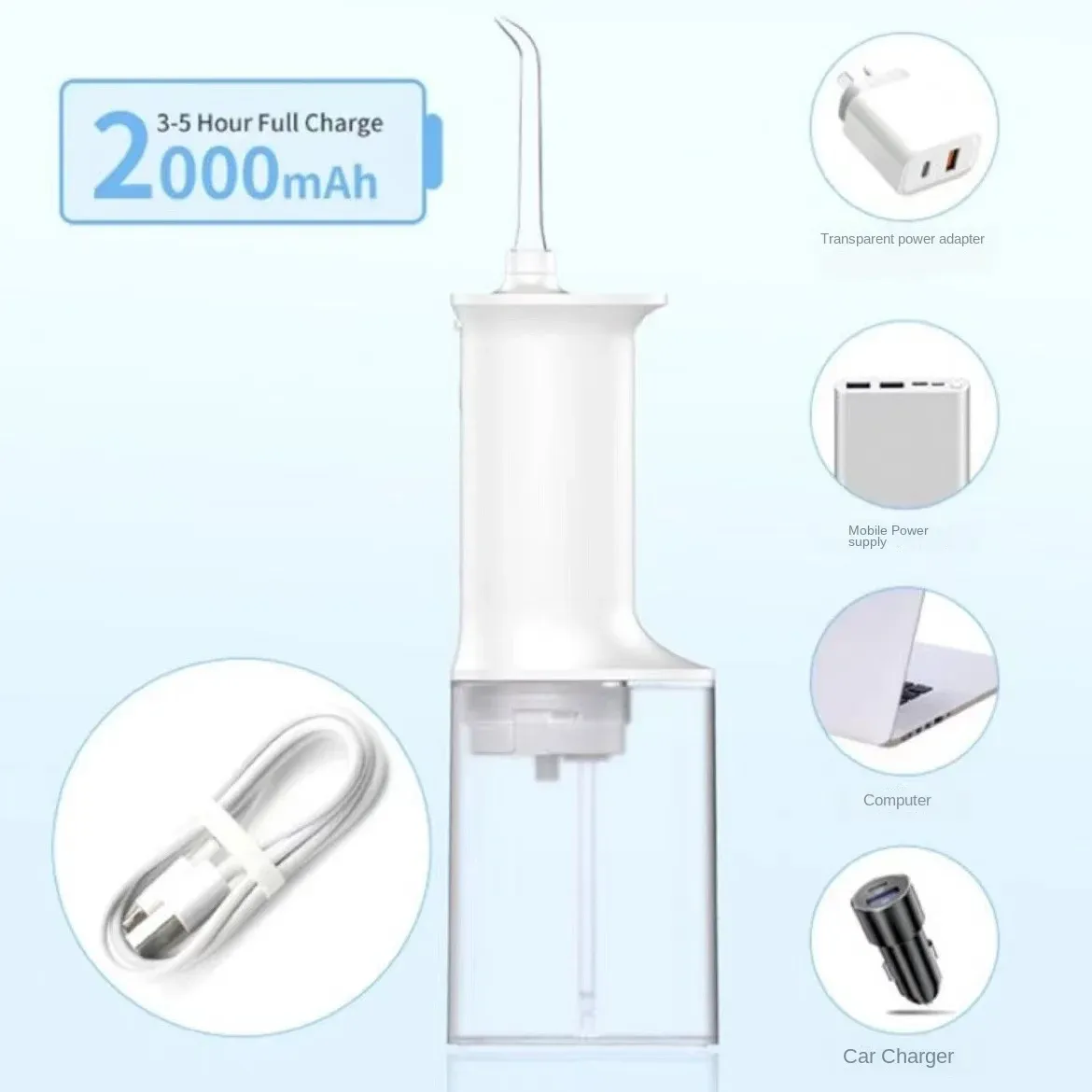 Portable Oral Irrigator for Teeth with 4 Nozzle