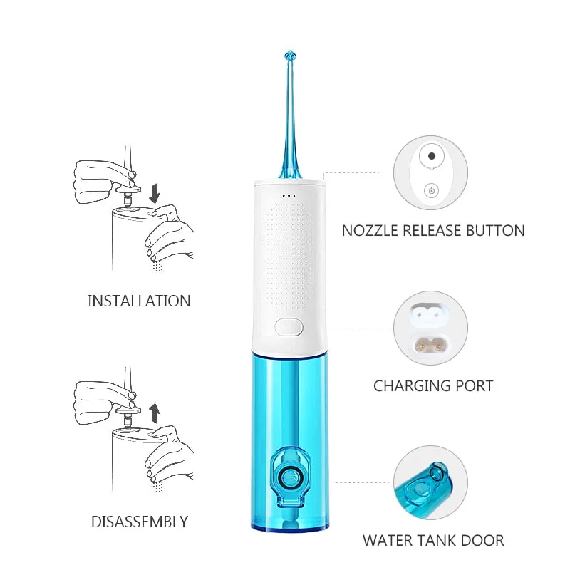 Portable Oral Irrigator USB Rechargeable Dental Water Flosser Stable Water Flow IPX7 Waterproof Bathroom Teeth Cleaner 0ral irrigator