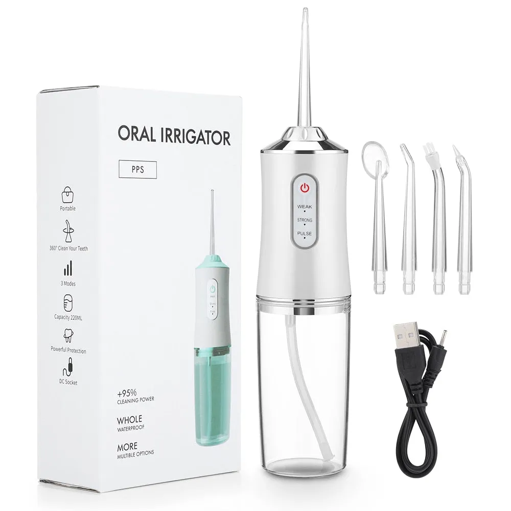 Portable Oral Irrigators Dental Water Flosser Water Jet Floss Tooth Pick 4 Mouth Washing Machine 3 Modes for Teeth Whitening 0ral irrigator