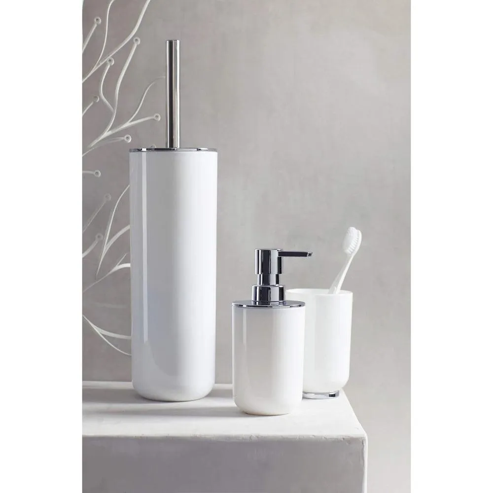 Posa Toothbrush Tumbler White & Chrome