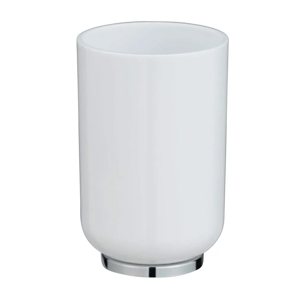 Posa Toothbrush Tumbler White & Chrome