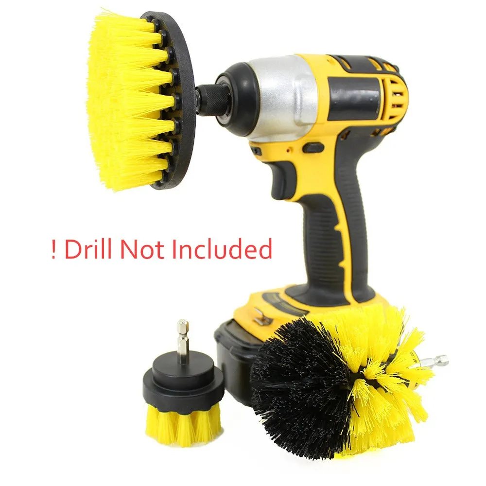 Power Drill Scrubber Cleaning Brush -3pc / for Bathroom Surfaces Tub Shower Tile Grout Etc