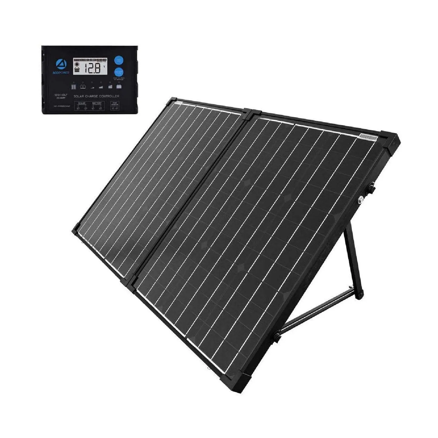 PTK100W Portable Solar Panel kit, Foldable 2X 50w Mono Suitcase, proteusX 20A Charge Controller