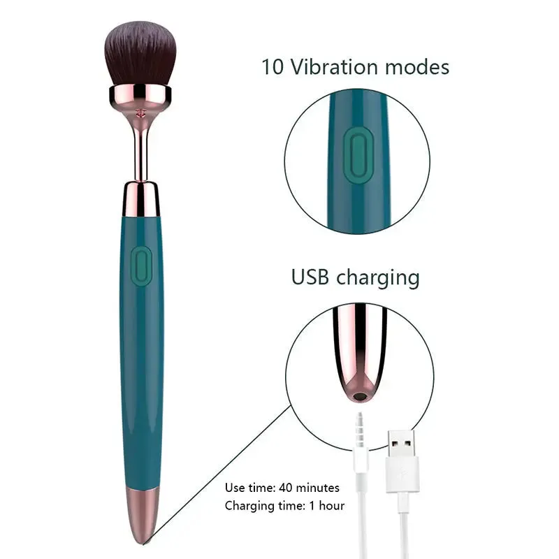 Quusvik High-Frequency Vibrating Foundation Brush for Flawless Makeup Application