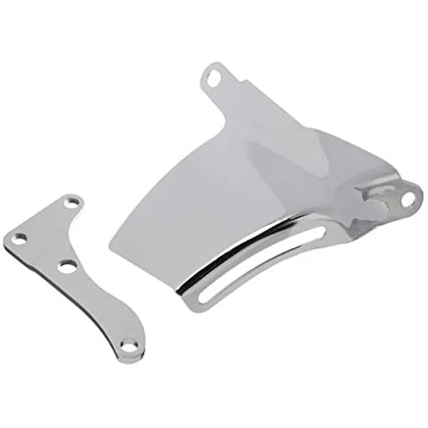 Racing Power O.E. Style Alternator Bracket - Passenger Side - Mid Mount - Intake / Water Pump Mount - Chrome - Long Water Pump - Small Block Chevy R9316