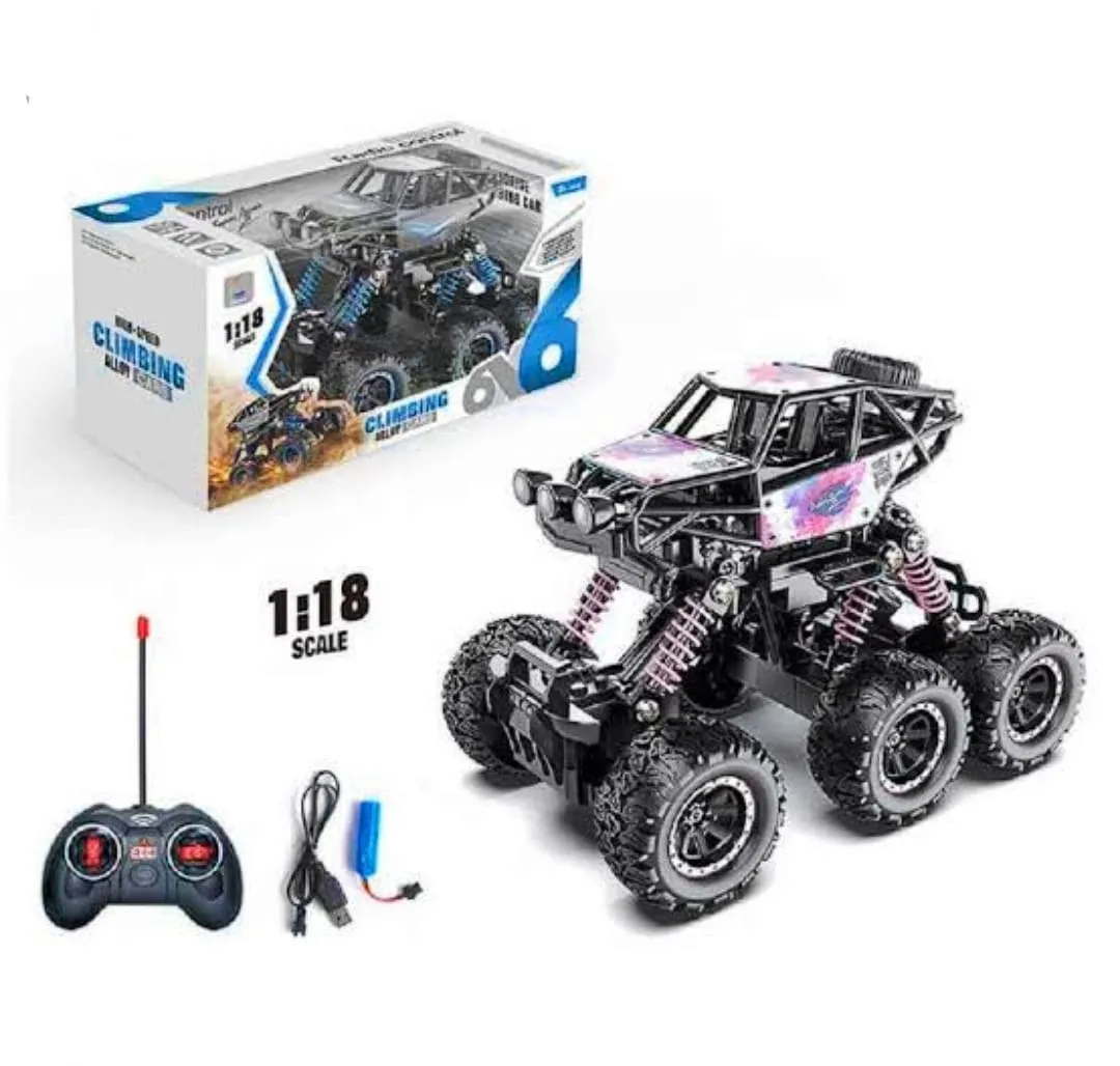 RECHARGEABLE RC 6 WHEEL OFFROAD CLIMBING CAR