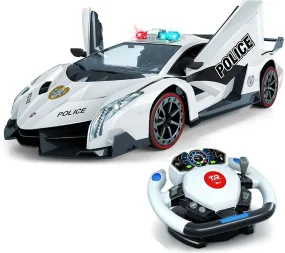 Remote Control Police Car, 4D Motion Gravity And Steering Wheel Control, 1:12 Scale