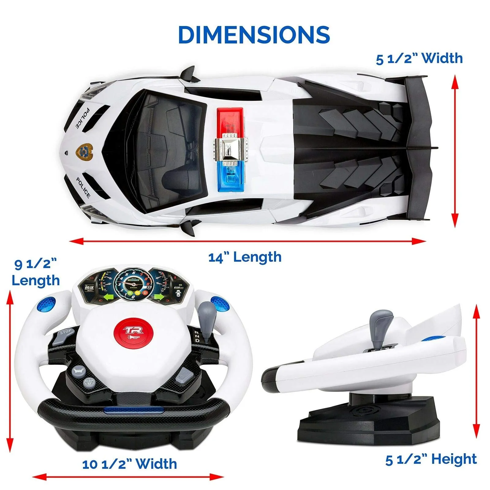 Remote Control Police Car, 4D Motion Gravity And Steering Wheel Control, 1:12 Scale