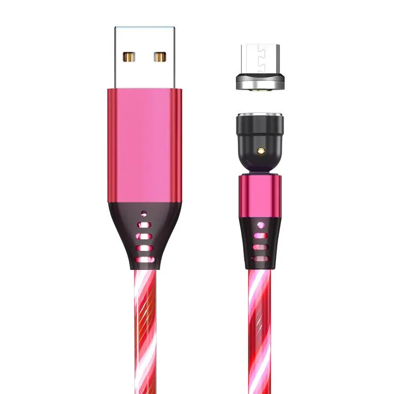 Rotate Light USB Type C Magnetic Data Cable For Mobile Phone Charger