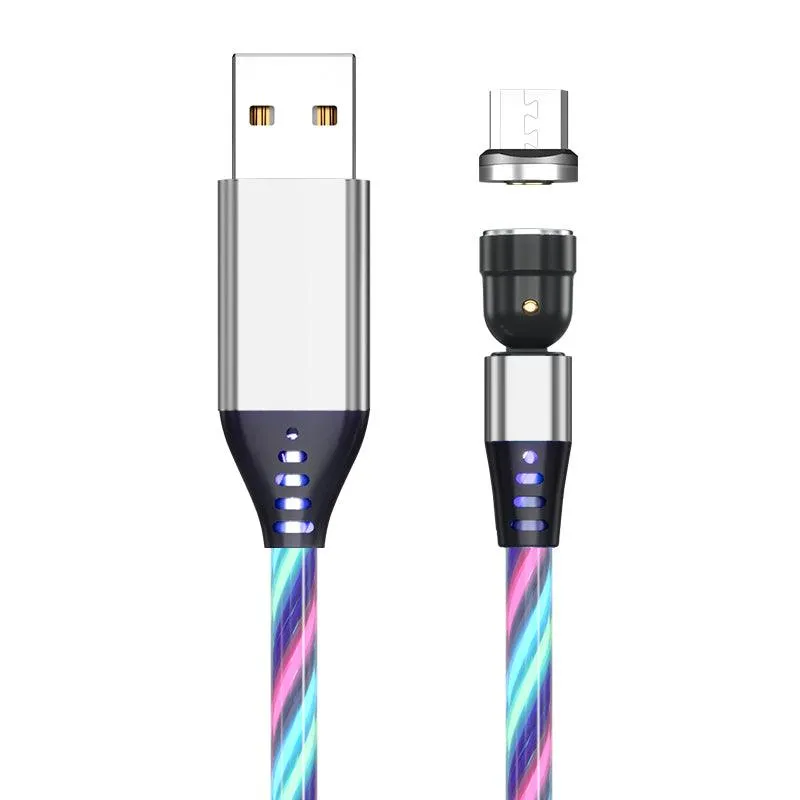 Rotate Light USB Type C Magnetic Data Cable For Mobile Phone Charger