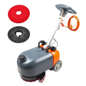 RT15AC 14“ Walk Behind Floor Scrubber Machine for Industrial Commercial Use, 26 ft Cord Offers Uninterrupted Power Supply