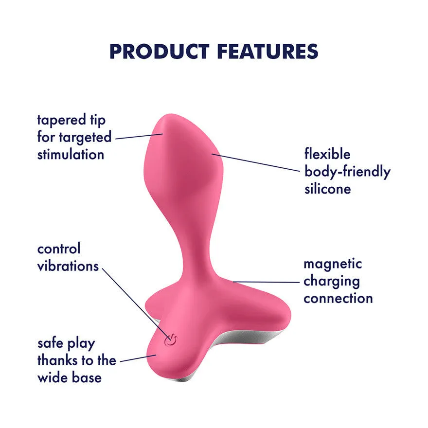 Satisfyer Game Changer Rechargeable Waterproof 12-Function Vibrating Butt Plug - Pink