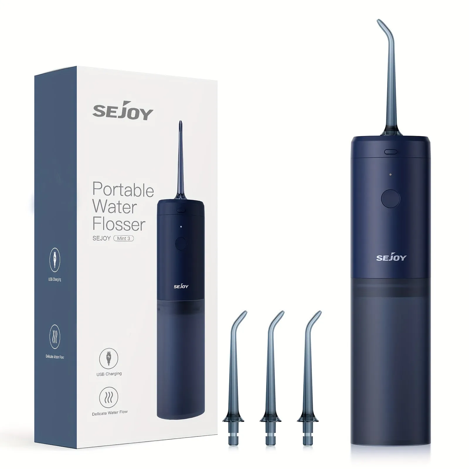 Sejoy Water dental flosser, Strong cleaning, fast charging, Rechargeable Cordless, 140ml, 3modes, essential for family travel