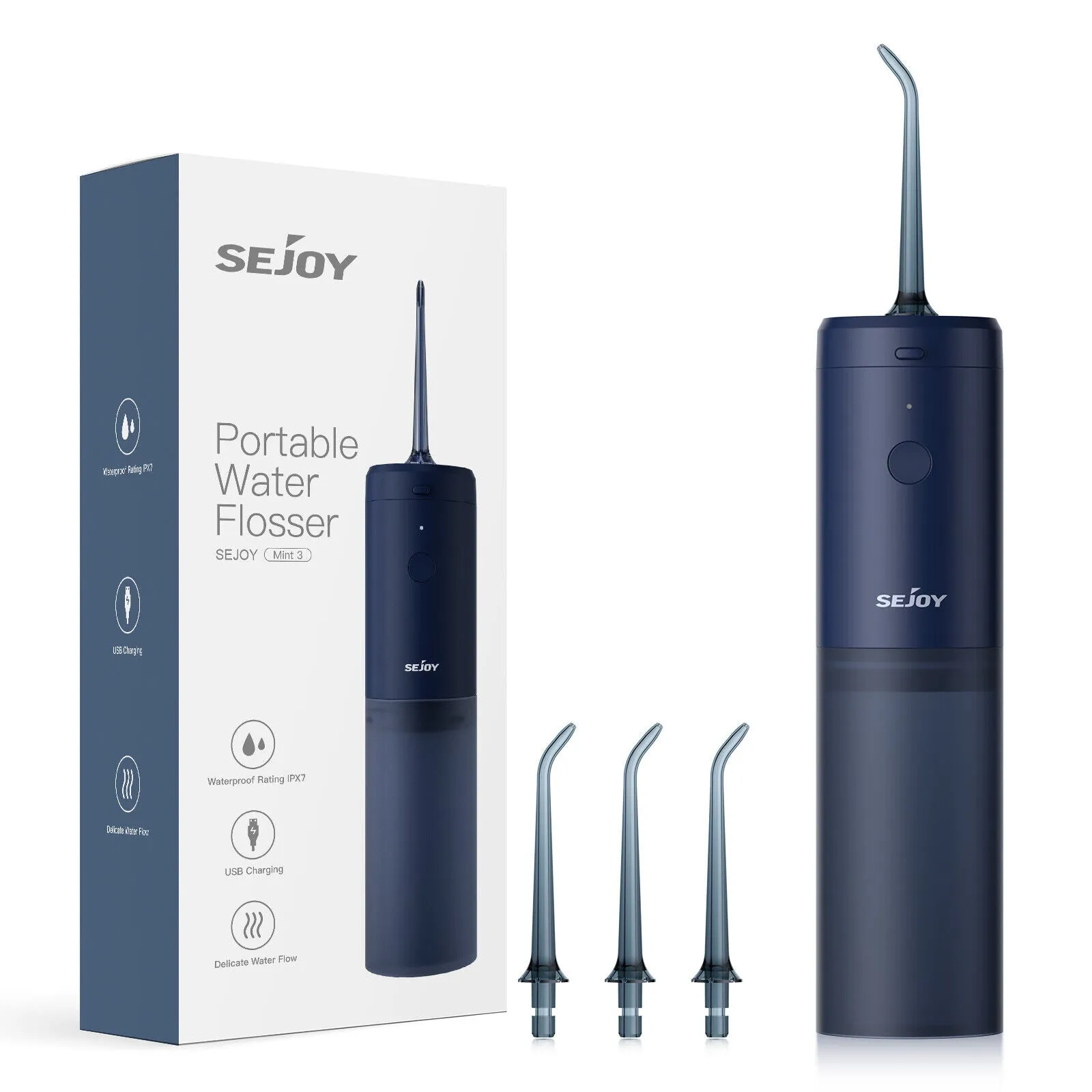 SEJOY Water Flosser Dental Oral Irrigator Portable Rechargeable Teeth Cleaner