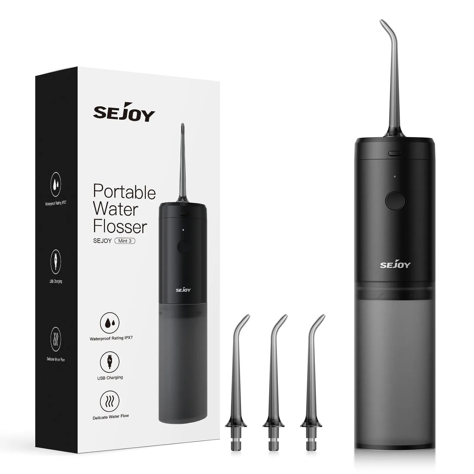 SEJOY Water Flosser Dental Oral Irrigator Portable Rechargeable Teeth Cleaner