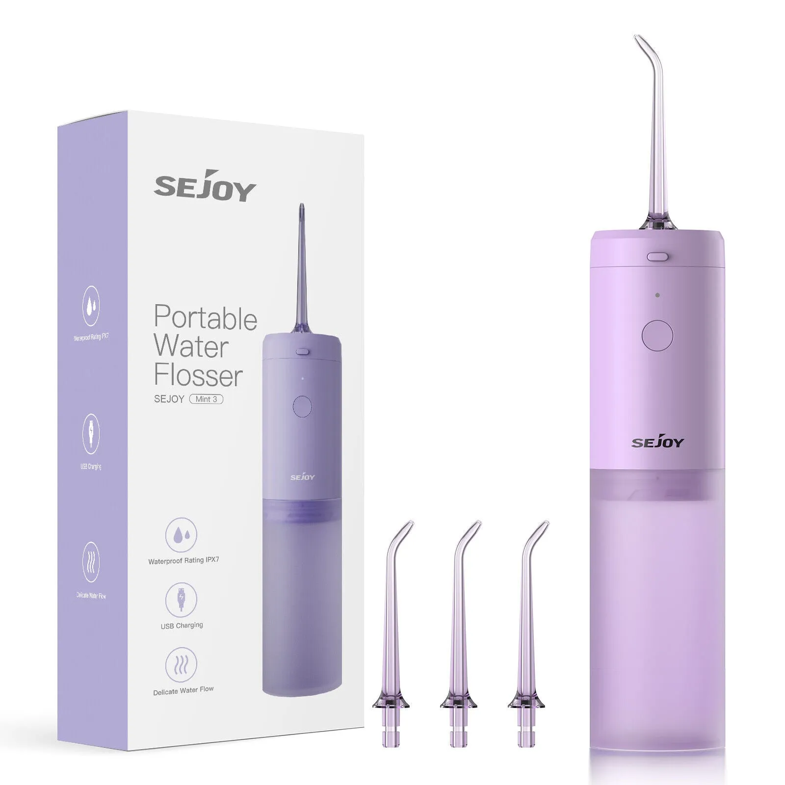 SEJOY Water Flosser Dental Oral Irrigator Portable Rechargeable Teeth Cleaner