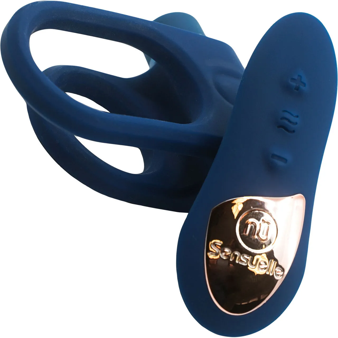 Silicone Remote Control Waterproof Rechargeable Bullet Cock Ring XLR8 By Nu Sensuelle - Blue