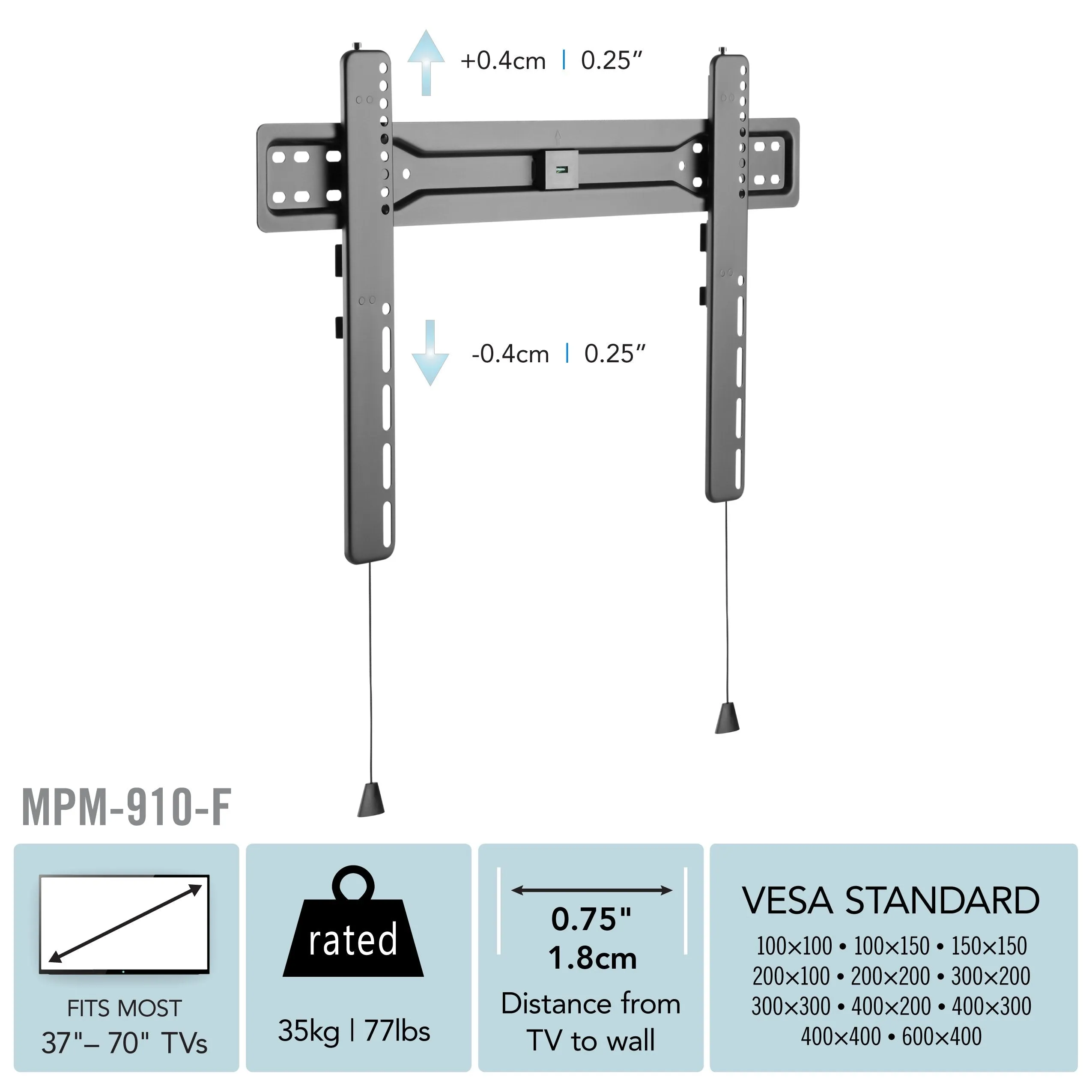 Slim TV Wall Mount for 37" - 70" TVs