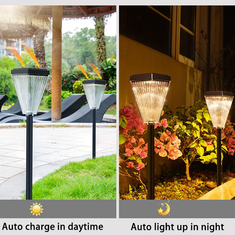 Solar Light Outdoor Waterproof LED 3 Colors Lights Set up on Ground or Stigma 10 Hrs Long-Lasting