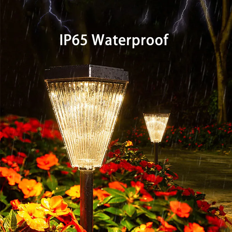 Solar Light Outdoor Waterproof LED 3 Colors Lights Set up on Ground or Stigma 10 Hrs Long-Lasting