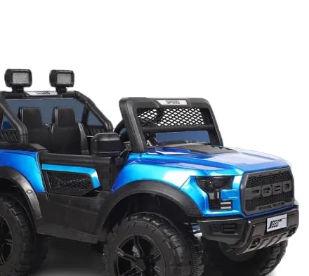 SRECAP Battery Operated 4x4 Big Size Jeep 12V Battery Jeep Battery Operated Ride On - Blue